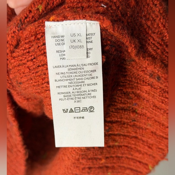 NEW Pilcro Anthropologie Oversized Dolman Cable Knit Pullover Rust Orange Boho - Picture 9 of 12